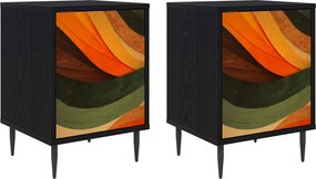 vidaXL Κομοδίνο BONN 2 τμχ. Μαύρη Δρυς 36 x 33 x 51 εκ.