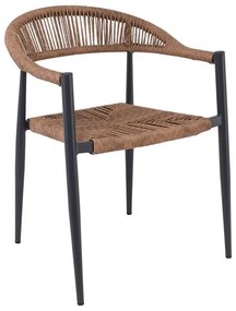 Πολυθρόνα MADY Αλουμίνιο/Wicker Φυσικό/Ανθρακί 56x59x78cm