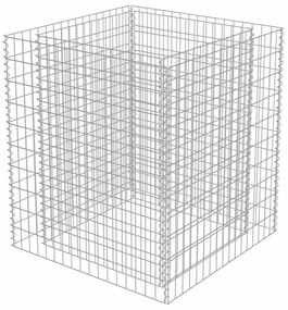 vidaXL Συρματοκιβώτιο-Γλάστρα Υπερυψωμένη 90x90x100 εκ. Γαλβ. Χάλυβας