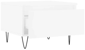 Τραπεζάκι Σαλονιού Λευκό 50 x 46 x 35 εκ. Επεξεργασμένο Ξύλο - Λευκό