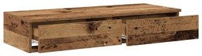 vidaXL Συρτάρια κρεβατιού με συρτάρι Παλιό ξύλο 100 x 36,5 x 16,5 εκ