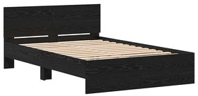 vidaXL Κρεβάτι με Κεφαλάρι Μαύρη Οξυά 120 x 190 cm Επεξεργασμένο ξύλο
