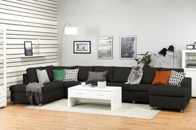 Γωνιακός Καναπές Scandinavian Choice C163, Μαύρο, 407x199x80cm
