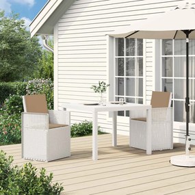 vidaXL Σέτ φαγητού για κήπο 3 τμχ. Λευκό και Taupe PP