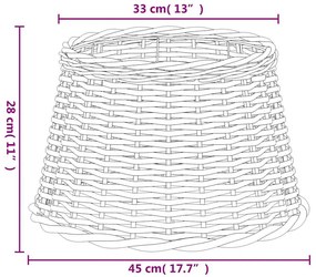 vidaXL Καπέλο Φωτιστικού Λευκό Ø45x28 εκ. από Wicker
