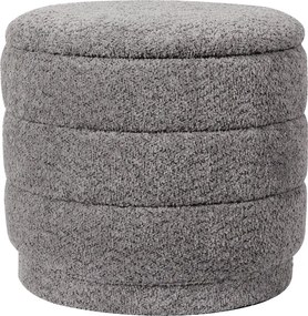 Σκαμπό-μπαούλο Bettia pakoworld μπουκλέ γκρι Φ41x38.5εκ