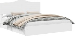 vidaXL Κρεβάτι Αποθήκης Λευκό 180 x 200 cm Επεξεργασμένο ξύλο