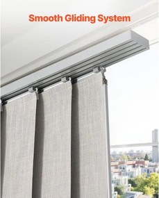 VEVOR Panel Track Blinds Extendable Track 116 to 218 cm W Trimmable Light Gray