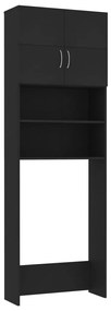 vidaXL Ντουλάπι Πλυντηρίου Μαύρο 64 x 25,5 x 190 εκ. από Μοριοσανίδα