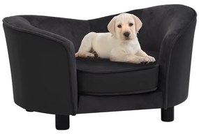 vidaXL Καναπές-Κρεβάτι Σκύλου Μαύρος 69x49x40εκ. Βελουτέ/Συνθετ. Δέρμα