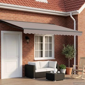 vidaXL Manual Awning Frame with Solar LED 5 x 3,5 m Ανθρακί