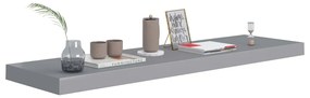 vidaXL Ράφια Τοίχου 4 τεμ. Γκρι 90x23,5x3,8 εκ. MDF