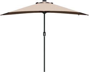 vidaXL Ομπρέλα Κήπου Taupe 294 x 150 x 223 εκ Πολυεστέρας και Χάλυβας