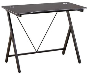 ΓΡΑΦΕΙΟ 100X50X75εκ.ΜΑΥΡΟ MDF/ΜΑΥΡΟ ΜΕΤΑΛΛΙΚΟ