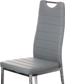 Καρέκλα Tonia PU γκρι-πόδι χρωμίου 52x43x96