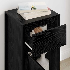 vidaXL Πλαϊνό γραφείο με συρτάρι Μαύρη Οξυά 81 x 36 x 150.5 εκ.