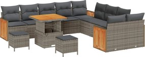 vidaXL Σετ Καναπέ Κήπου με μαξιλάρι 13 pcs Γκρι