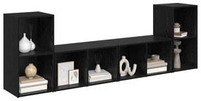 vidaXL Σετ επίπλου τηλεόρασης 4 pcs Μαύρη δρυς 37 x 35 x 72 εκ.
