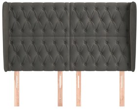 Κεφαλάρι με Πτερύγια Σκούρο Γκρι 163x23x118/128 εκ. Βελούδινο 3118347