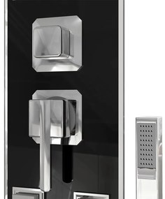 vidaXL Στήλη Ντους Υδρομασάζ Μαύρη 18 x 45,5 x 130 εκ. από Γυαλί