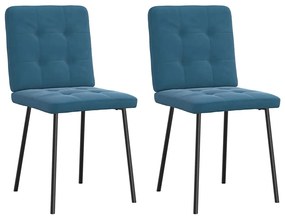 vidaXL Καρέκλες Τραπεζαρίας 2 τεμ. Μπλε Βελούδινες