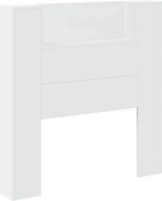 vidaXL Κεφαλάρι με Αποθήκη και LED Λευκό Επεξεργασμένο Ξύλο