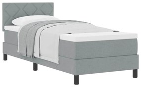 vidaXL Κρεβάτι box spring με στρώμα Ανοιχτό γκρι 80 x 200 cm ύφασμα