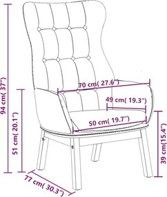 vidaXL Πολυθρόνα Relax Κρεμ Υφασμάτινη