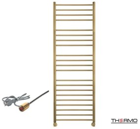 Thermo BELLAVIA Θερμαινόμενη πετσετοκρεμάστρα από ανοξείδωτο χάλυβα με ηλεκτρική λειτουργία 150x50cm Brushed Brass Gold PVD