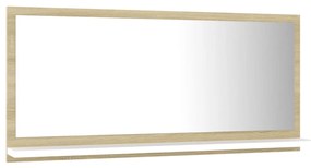 vidaXL Καθρέφτης Μπάνιου Λευκό/Sonoma Δρυς 80x10,5x37 εκ. Μοριοσανίδα