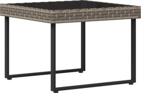 vidaXL Σέτ καναπέ κήπου με μαξιλάρι 2 pcs Γκρι Πολυ-ρακί και Χάλυβας