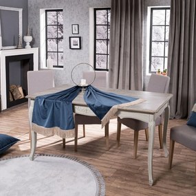 Τραβέρσα (Sari) Velvet 04 Blue Teoran 65X200 Cotton-Acrylic
