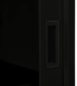Ντουλάπι με Συρόμενη Πόρτα Μαύρο 90 x 40 x 90 εκ. Ατσάλινο - Μαύρο