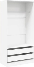 vidaXL Ντουλάπα Λευκή 100 x 50 x 200 εκ. από Επεξ. Ξύλο