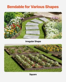 VEVOR Steel Landscape Edging 5 Packs 39 x 5in Rust-Resistant for Yard Brown