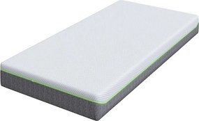 vidaXL Στρώμα Λευκό και Γκρι 90 x 200 cm Ζακάρ ύφασμα
