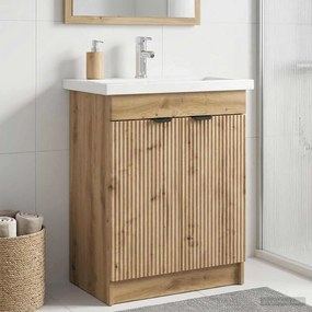 vidaXL Ντουλάπι κάτω από τον νιπτήρα Artisan Δρυς 56 x 37,5 x 81 εκ