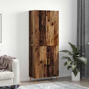 vidaXL Highboard Παλαιό ξύλο 69.5 x 34 x 180 εκ. Επεξεργασμένο ξύλο