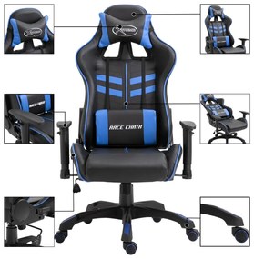 Καρέκλα Gaming Μπλε από Συνθετικό Δέρμα - Μπλε