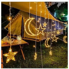 Λαμπάκια LED 3μ x 100εκ Θερμό Λευκό Ηλιακά τύπου Κουρτίνα