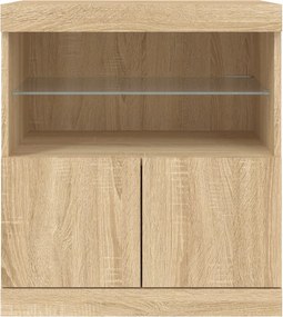 vidaXL Μπουφές με LED Sonoma Δρυς 60 x 37 x 67 εκ.