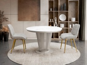 Τραπέζι Elantra Επεκτεινόμενο-Κασμίρ – Λευκό Μάρμαρο-Μήκος: 120 εκ.