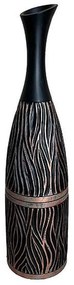 Βάζο 0038-223-036 14x14x60,5cm Black-Bronze Polyresin