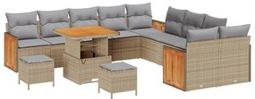 vidaXL Σετ Καναπέ Κήπου 13 pcs μπεζ και ανοιχτό γκρι 80 x 80 x 71 cm