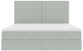 vidaXL Κρεβάτι με αποθηκευτικό χώρο και LED Ανοιχτό γκρι 160 x 200 cm