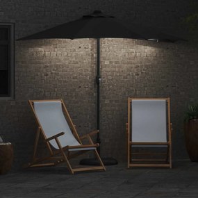vidaXL Ομπρέλα Κήπου Μαύρο 294 x 150 x 223 εκ Πολυεστέρας και Χάλυβας