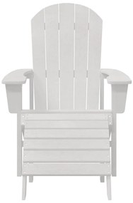 vidaXL Καρέκλα Adirondack με Ποδάρια Λευκή HDPE