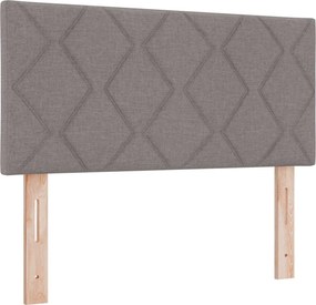 vidaXL Κρεβάτι box spring με στρώμα Taupe 100 x 200 cm Ύφασμα