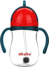 Ποτήρι Εκπαιδευτικό 280ml Με Καλαμάκι Akuku Blue/Red A0164