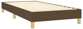 vidaXL Κρεβάτι Boxspring με Στρώμα Σκούρο Καφέ 100x200 εκ. Υφασμάτινο